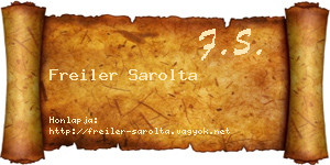 Freiler Sarolta névjegykártya